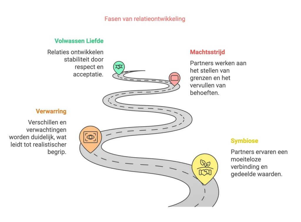 Fasen van relatieontwikkeling - Liefdeszaak met Anoek Leppink relatietherapeut in Haarlem