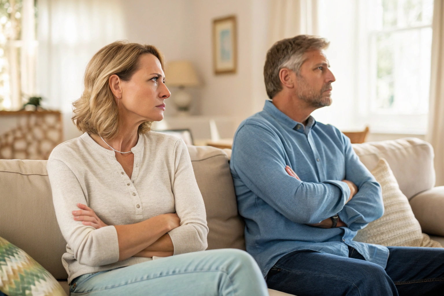 Stel zit apart op bank door misverstanden over seksuele opwinding