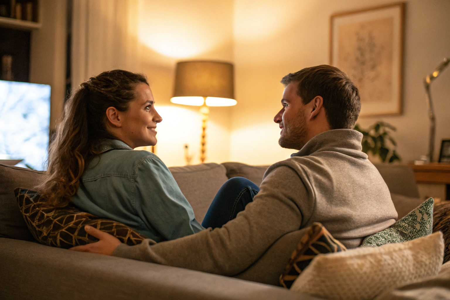 Stel in diep gesprek over seksuele behoeften en erotische talen