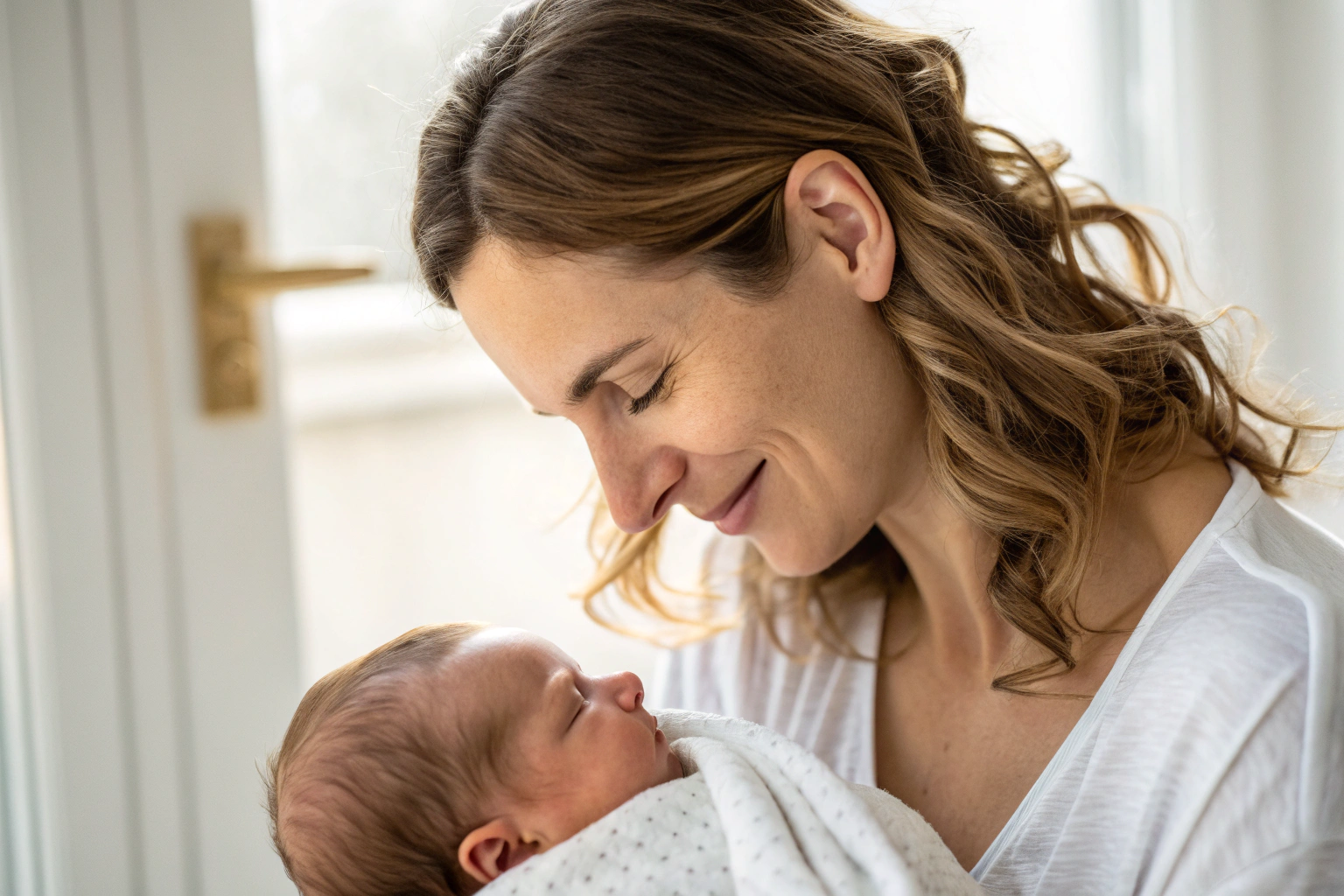 Veilige hechting ontstaat in de kindertijd - moeder houdt baby teder vast