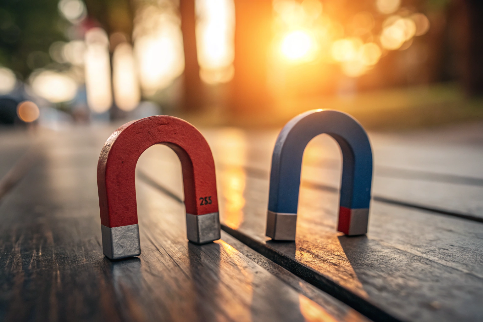 Polariteit werkt als magneten - het verschil creëert aantrekking