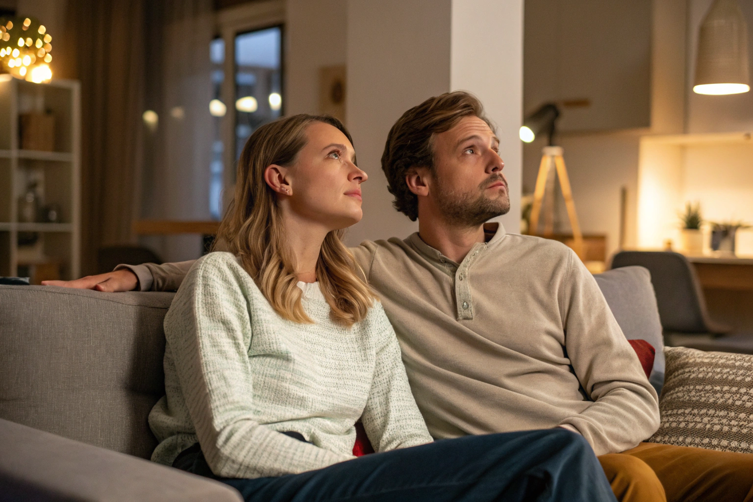 Stel op de bank met emotionele afstand - fawn en vermijder dynamiek in relatie