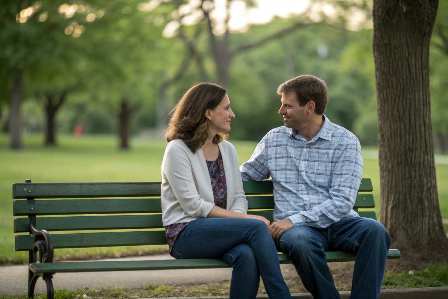 Man en vrouw op parkbank - afstand en miscommunicatie