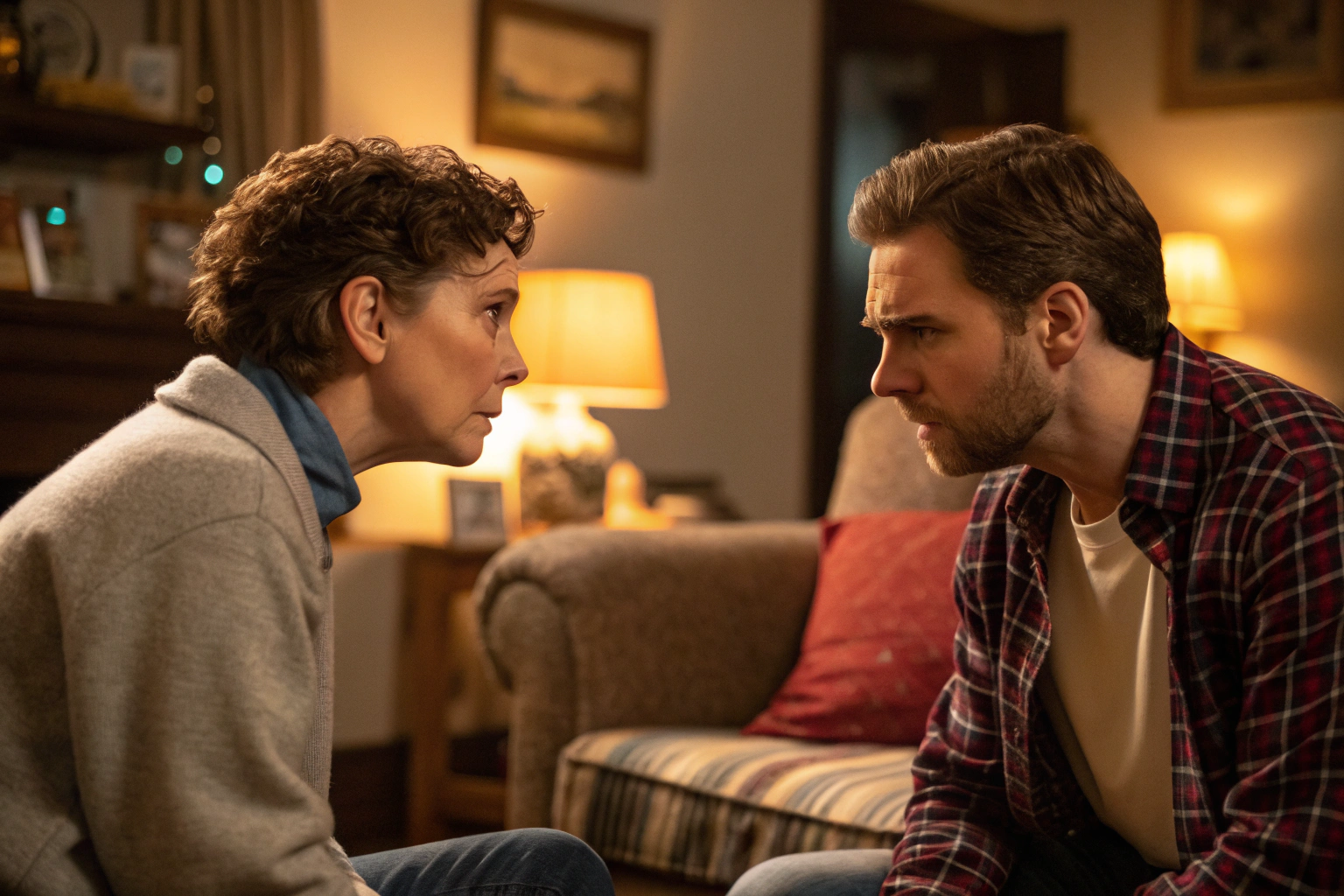 Twee mensen ernstig gesprek - confrontatie moment