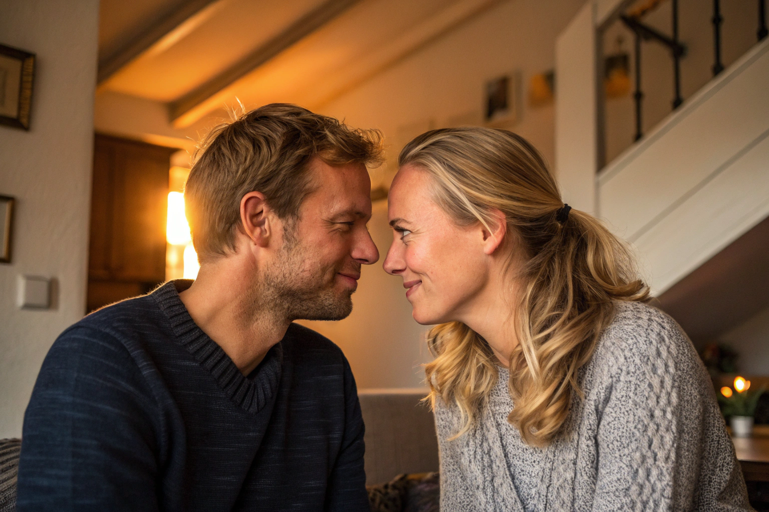Stel heeft een oprecht en kwetsbaar gesprek en vindt emotionele verbinding