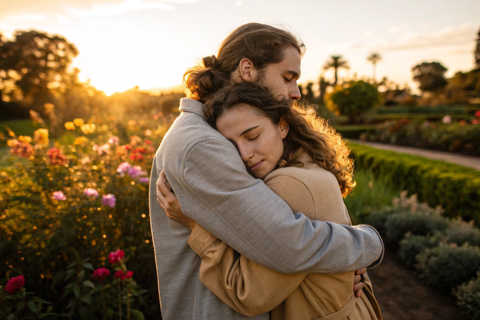 Koppel houdt elkaar vast en herstelt veilige verbinding in relatie