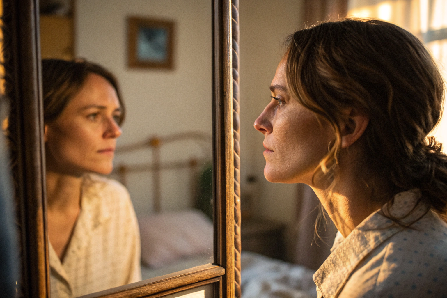 Vrouw reflecteert over haar verwachtingen in de relatie