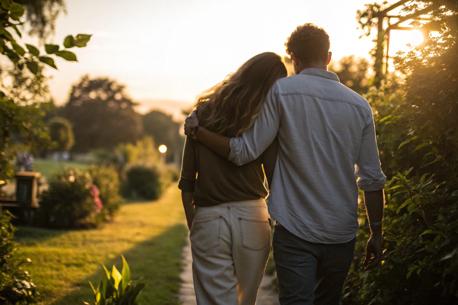 Stel wandelt samen met kwetsbaarheid en vertrouwen