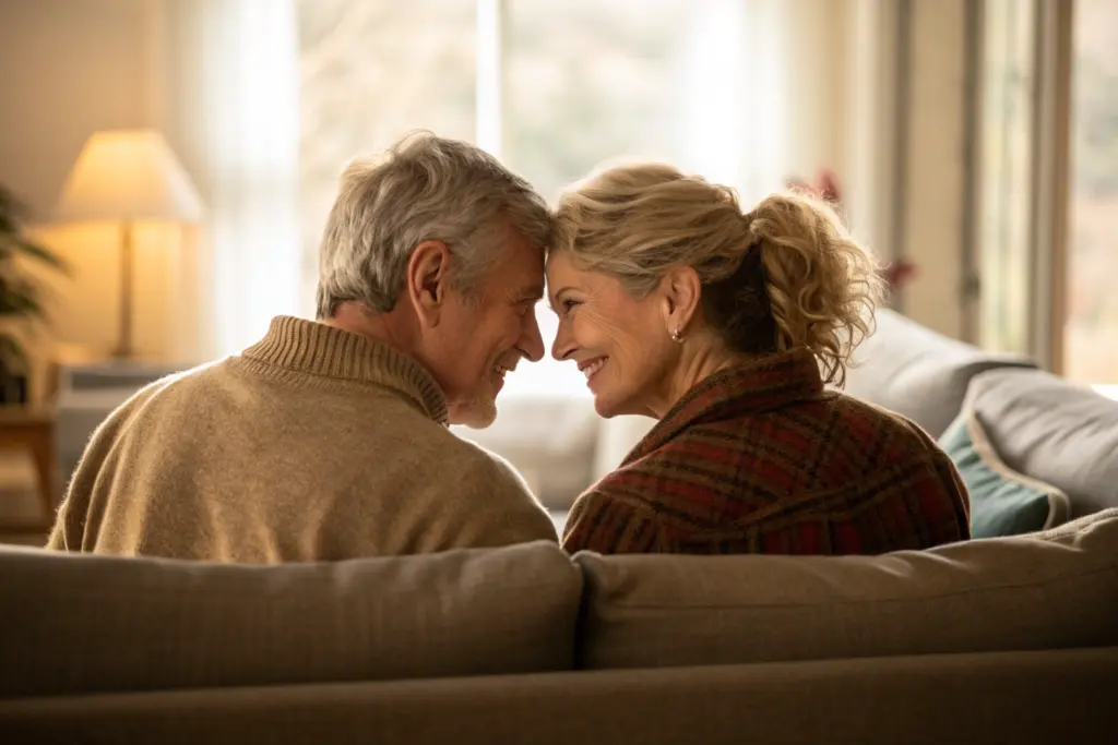 Moment van emotionele verbinding tussen partners in relatie