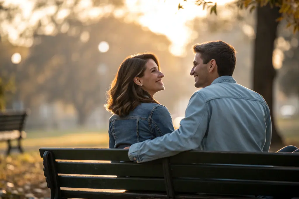Stel op een bankje in het park: wat mannen nodig hebben in relaties begint met gezien worden