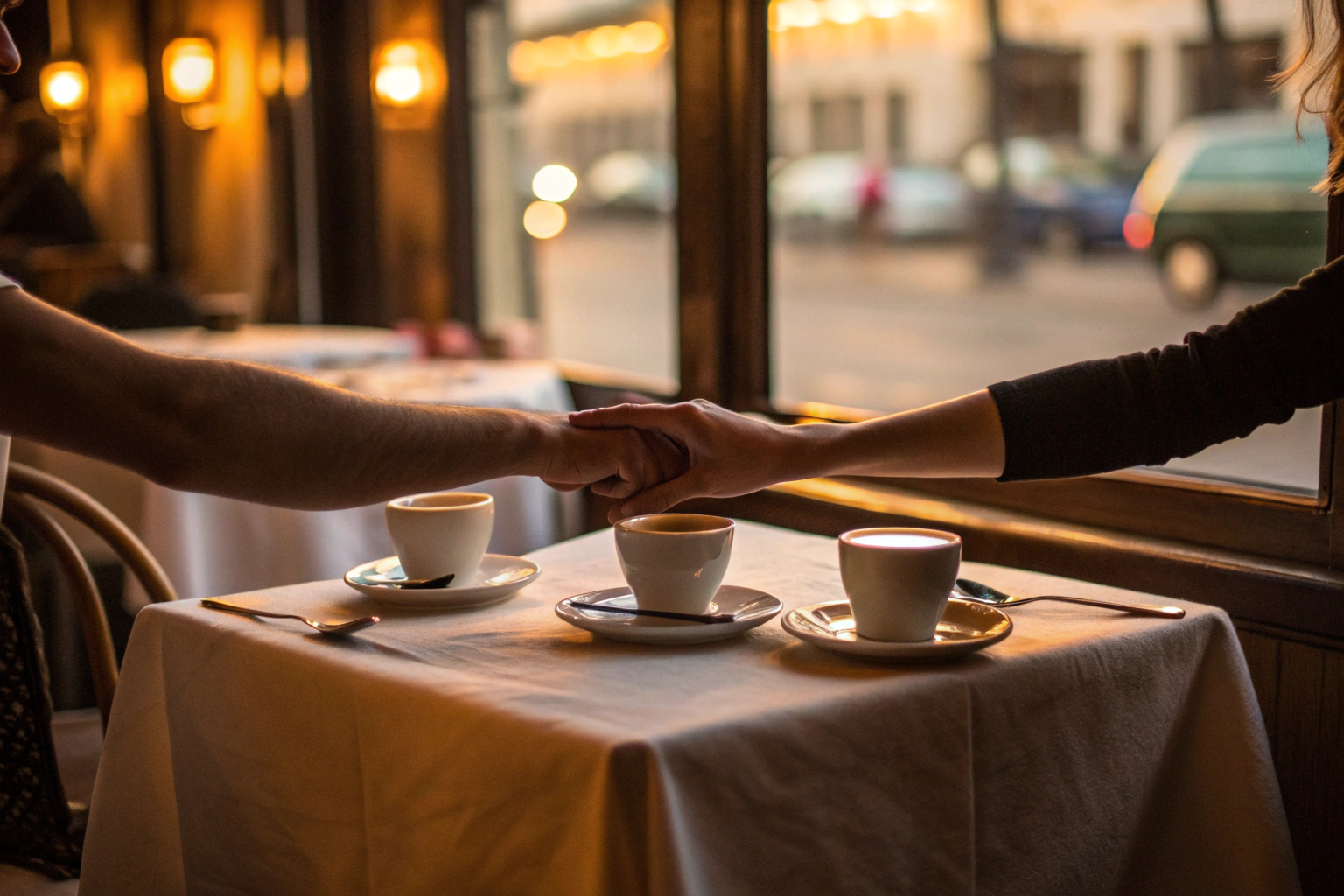 Subtiele aanraking tussen partners overdag als voorspel voor verbinding