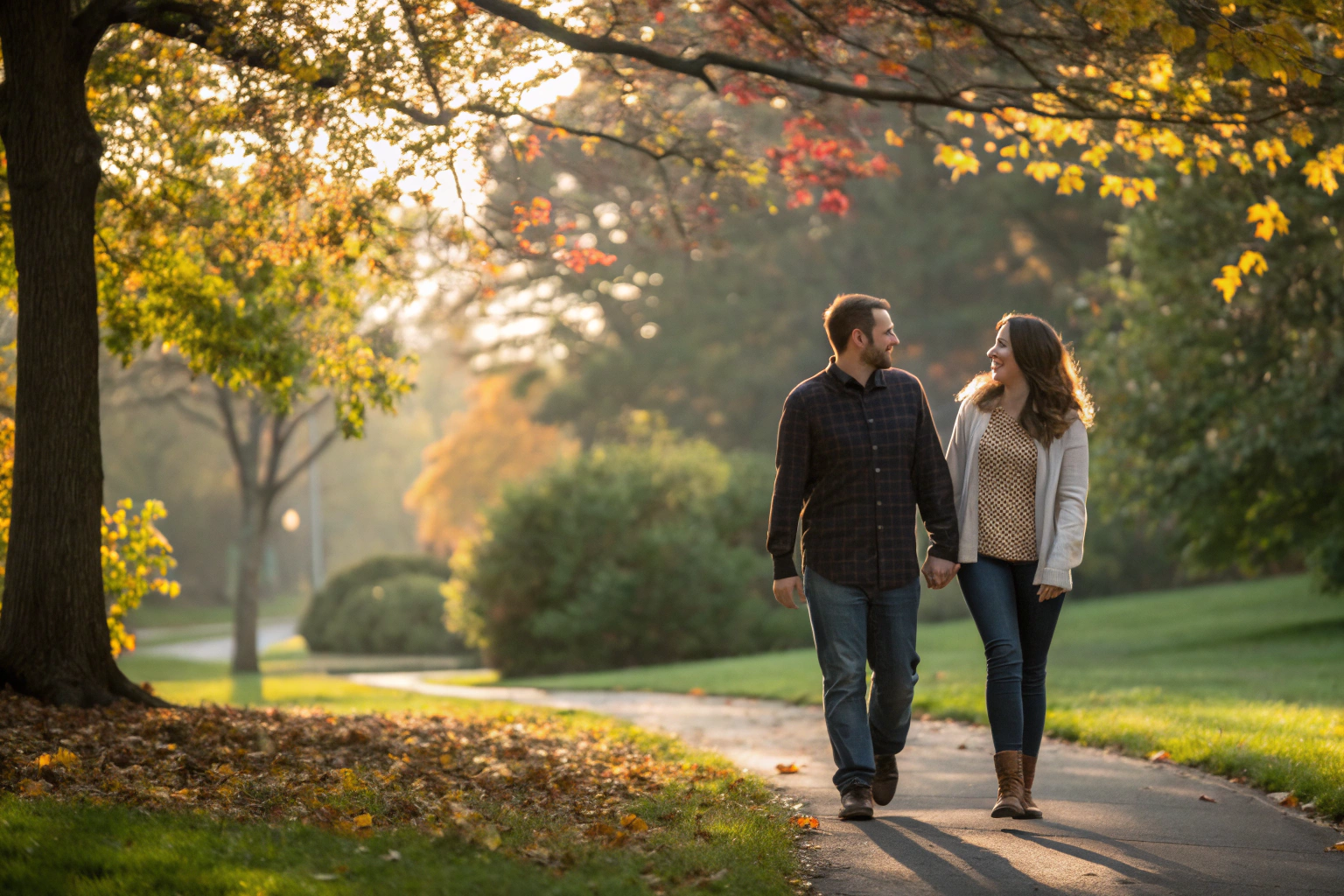 Stel dat samen loopt met gezonde ruimte als beeld voor compassievol grenzen stellen