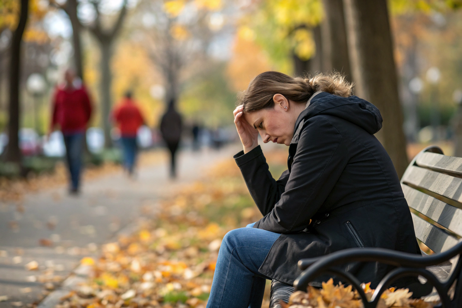 Vrouw overweldigd op parkbank door overbelast zenuwstelsel