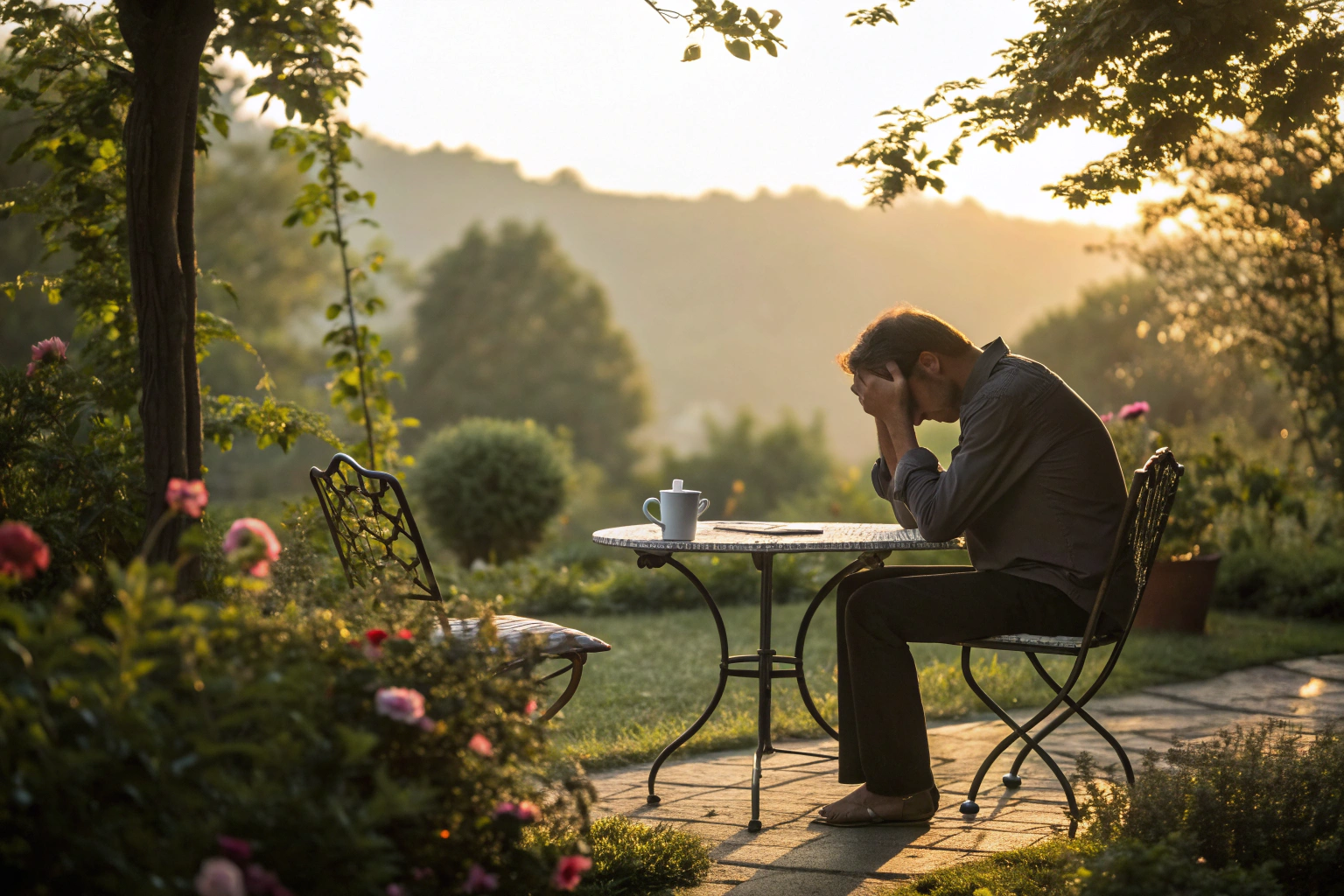 Man die zich mislukt voelt in zijn relatie door overlevingsreacties