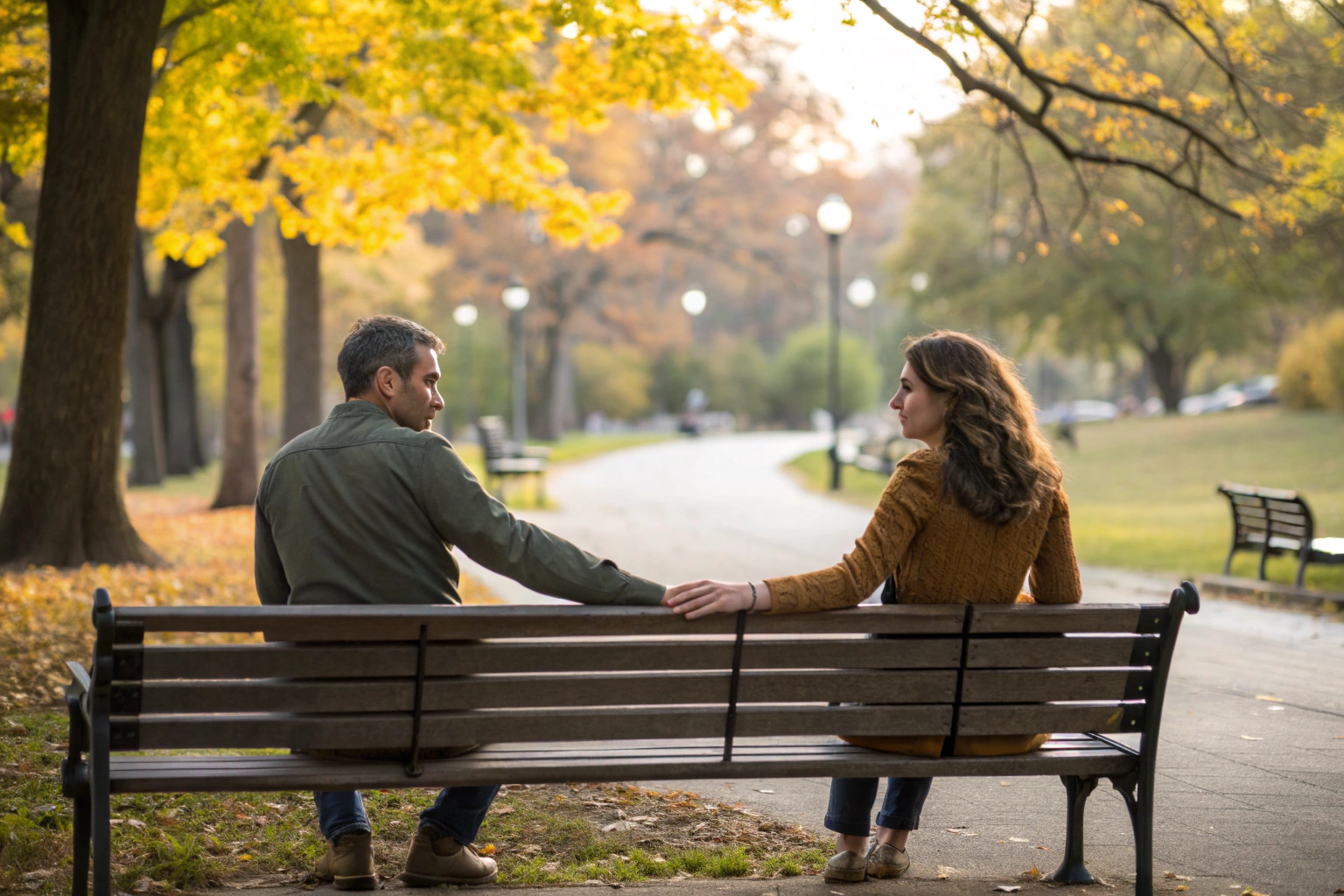 Koppel dat balanceert tussen afstand en verbinding in hun relatie