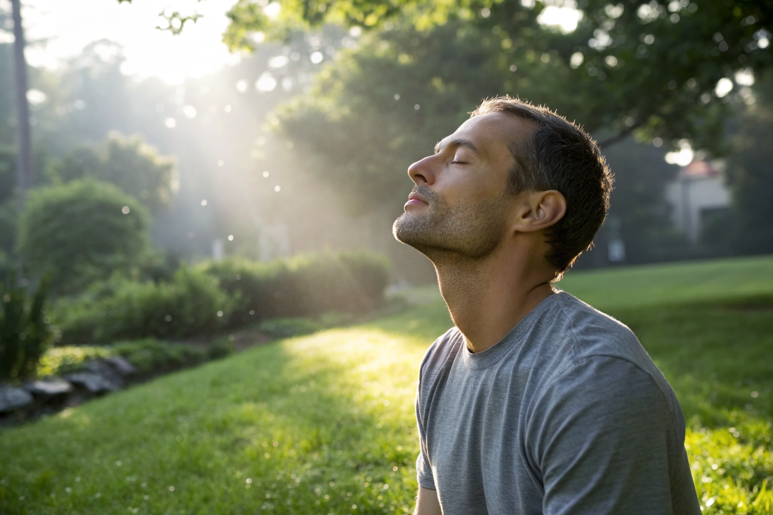 Man oefent ademhaling om emotionele draagkracht op te bouwen