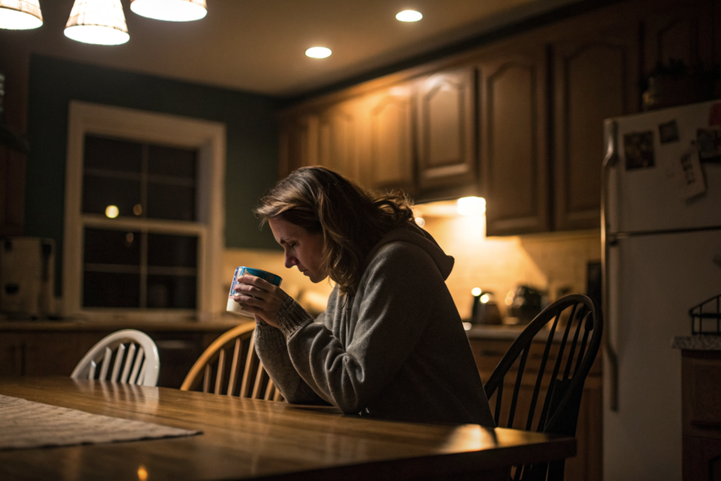 Vrouw alleen aan keukentafel: het stille moment waarop vrouwen scheidingen initieëren