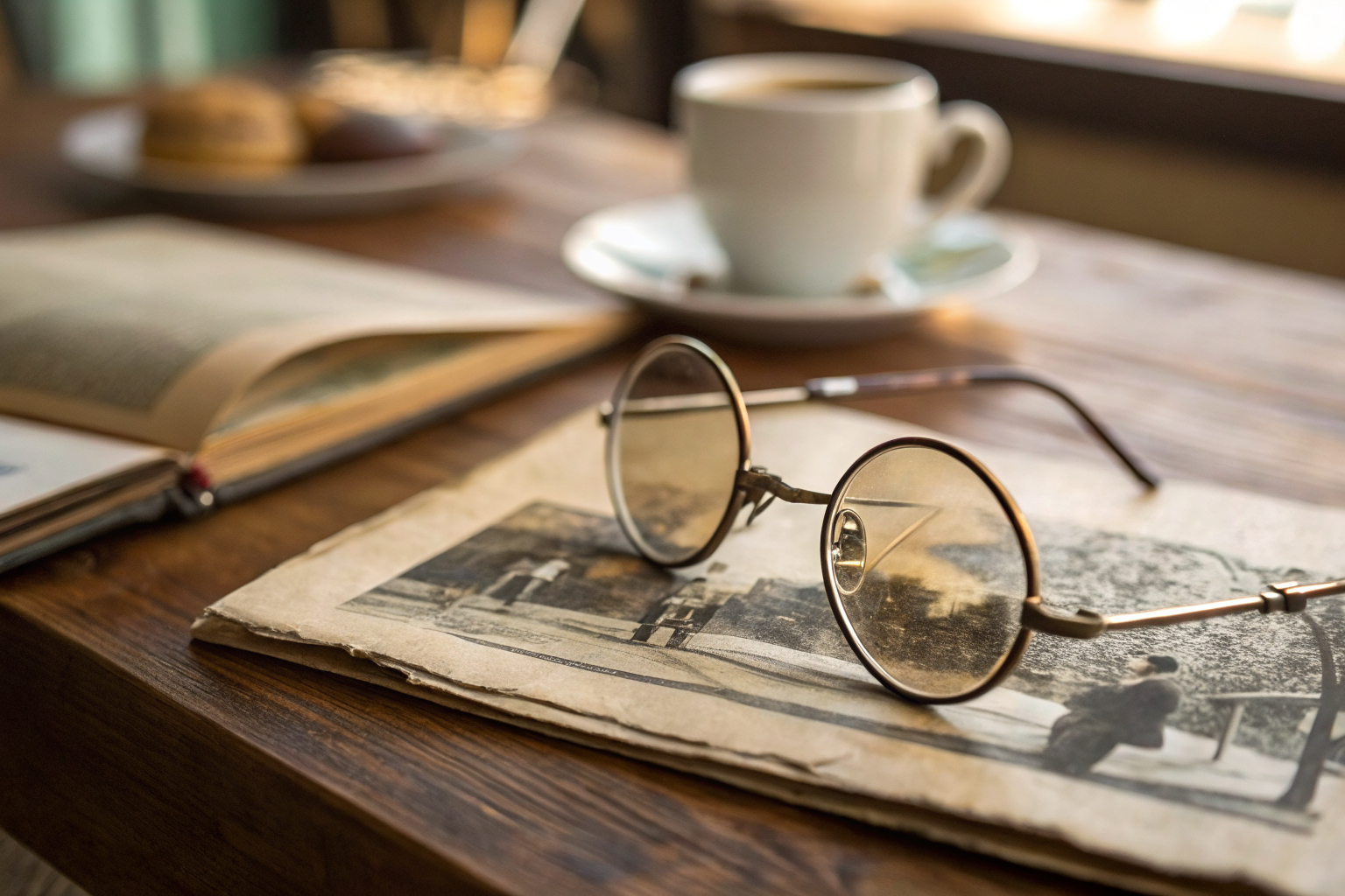 Vintage bril op oude foto: verwachtingen en voorkeur in de liefde onder de loep