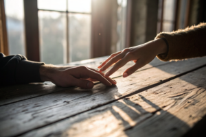 Twee handen reiken naar elkaar als symbool voor validatie in je relatie