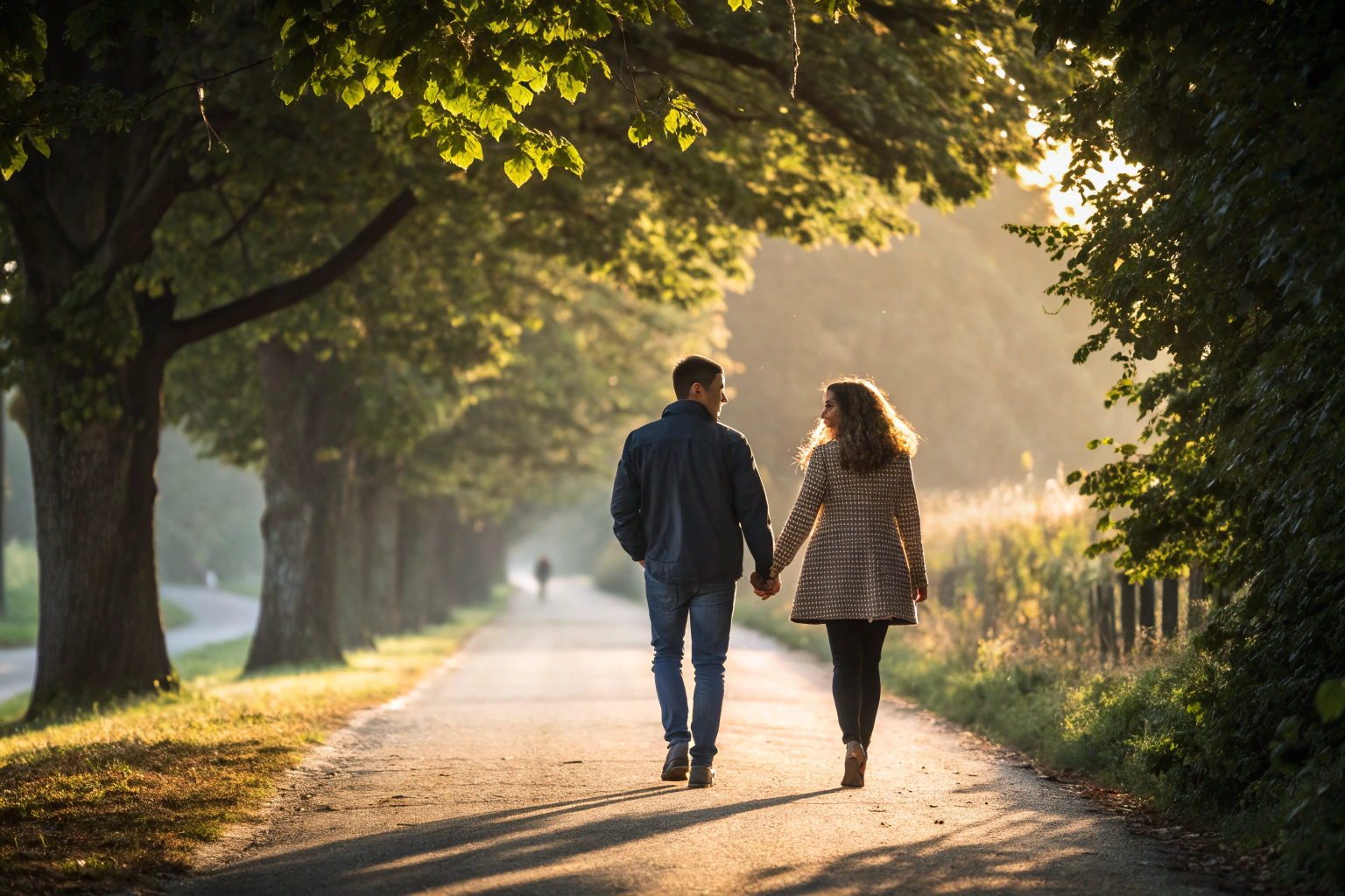 Stel hand in hand wandelend als nieuw begin na vergeven