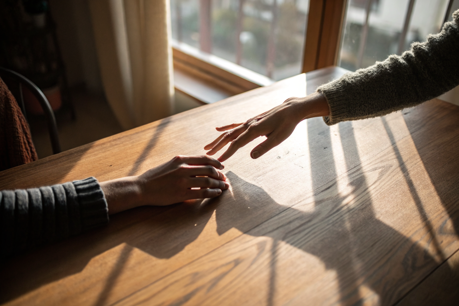 Twee handen die naar elkaar reiken: verschillende persoonlijkheden accepteren in je relatie