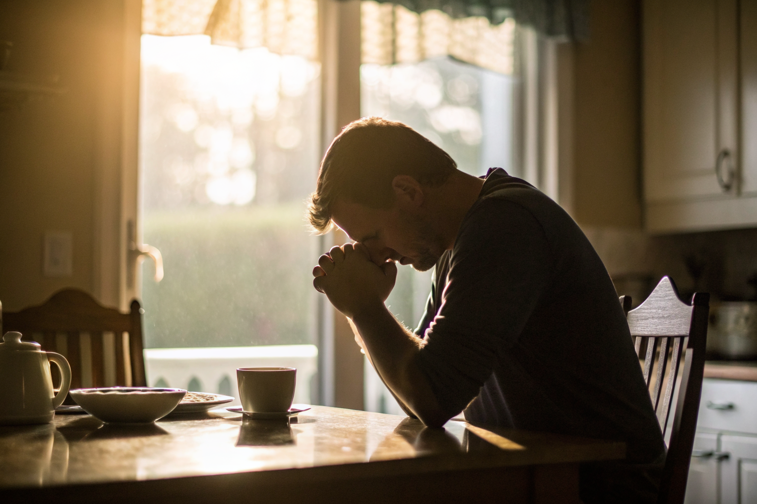 Man in rustige reflectie als symbool voor decentrering in relaties