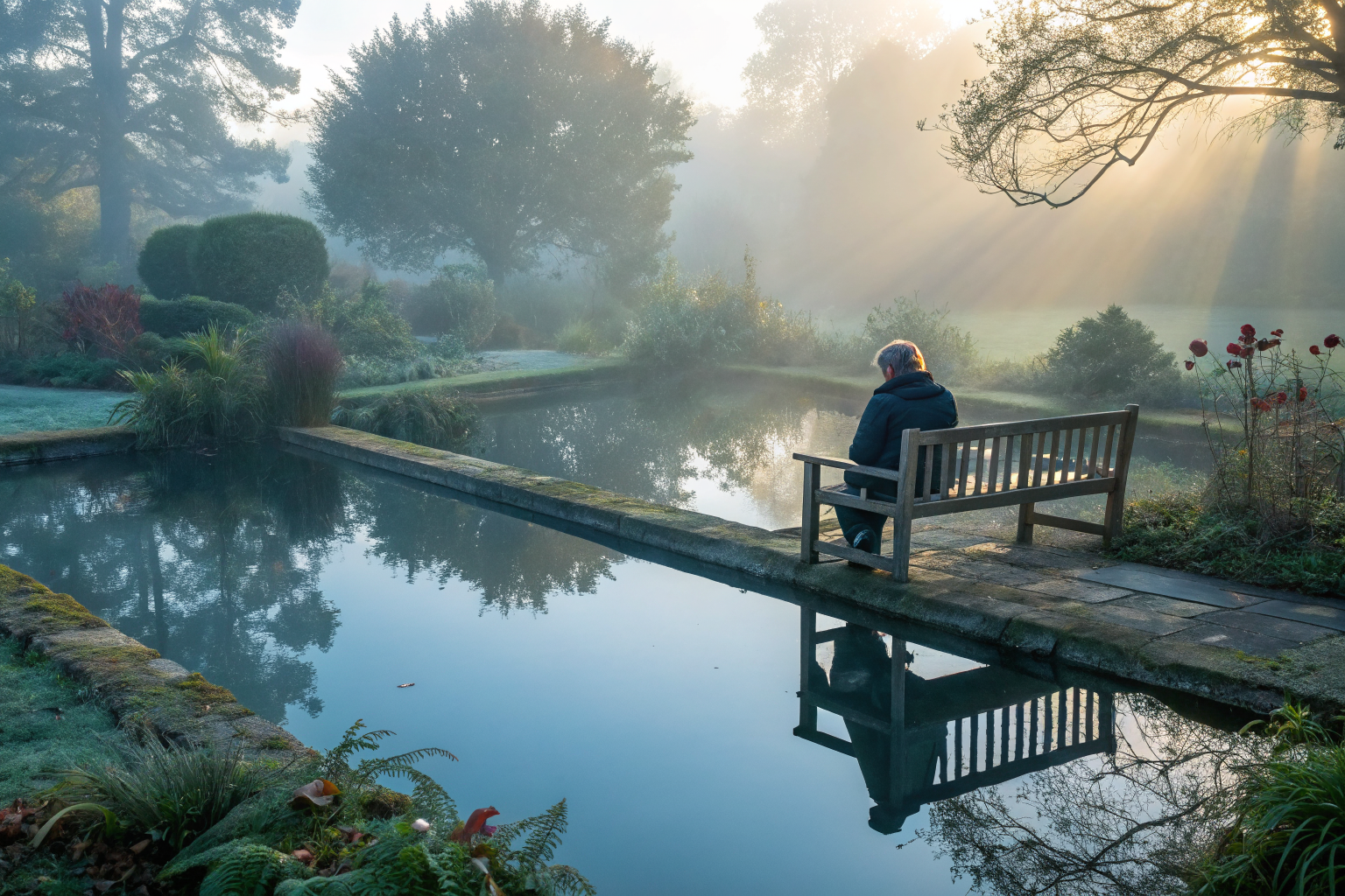 Zelfreflectie bij vijver — je partner accepteren begint bij jezelf kennen