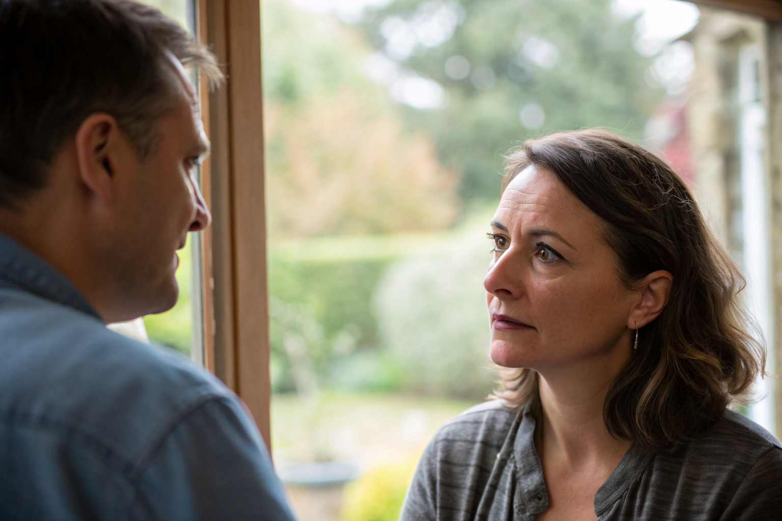 Vrouw luistert aandachtig naar partner — gezien worden in je relatie