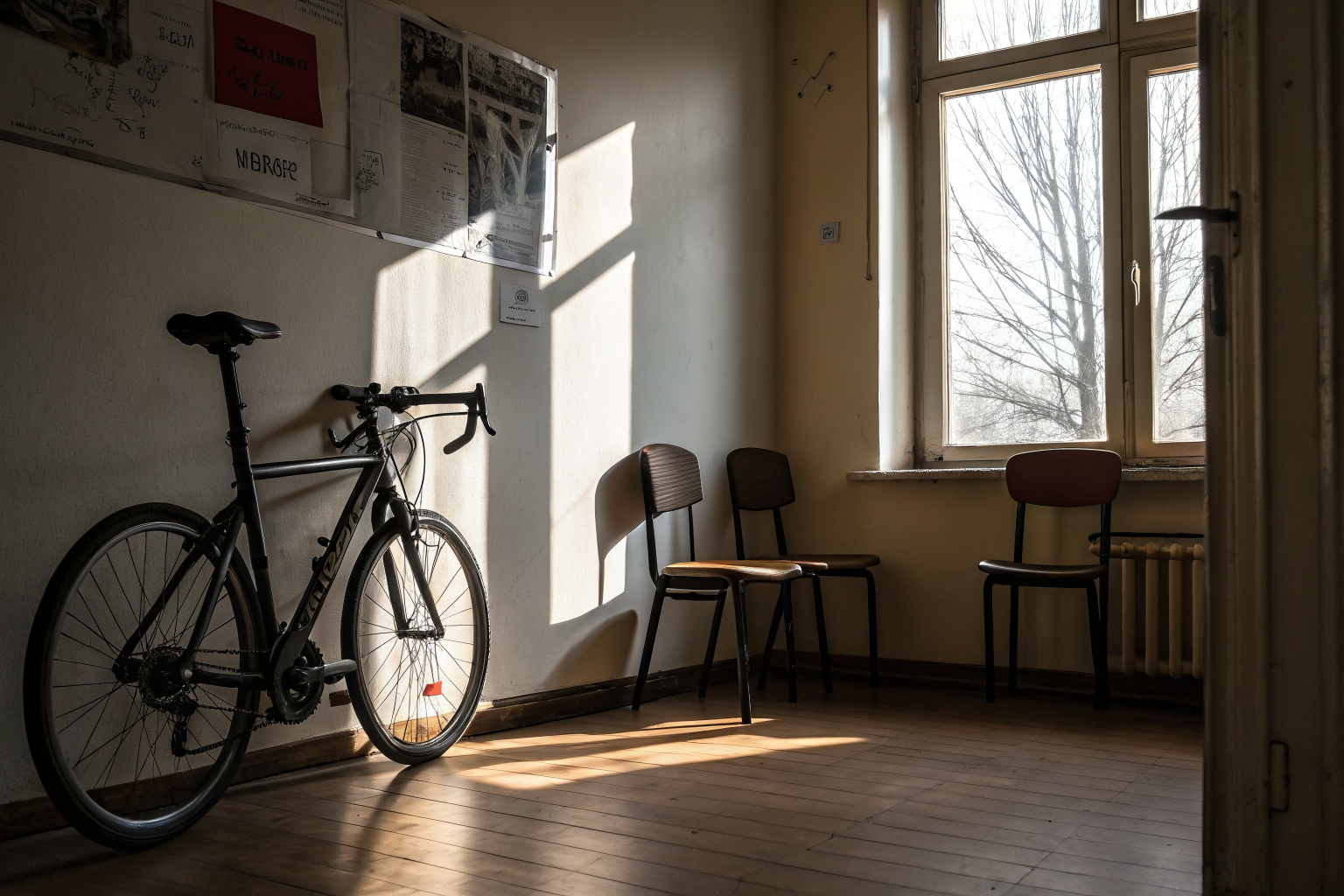 Beeld bij verbinding wat vaak: bicycle leaning against a wall