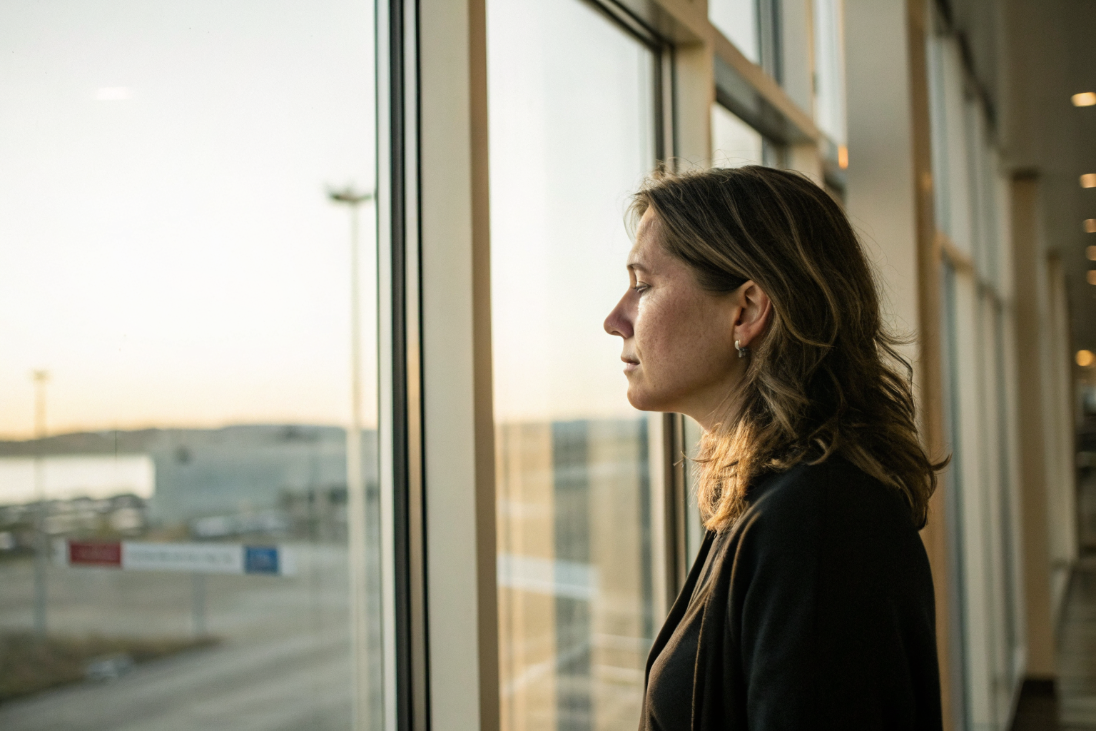Vrouw peinzend bij het raam, emotionele beheersing in relaties en emotionele arbeid